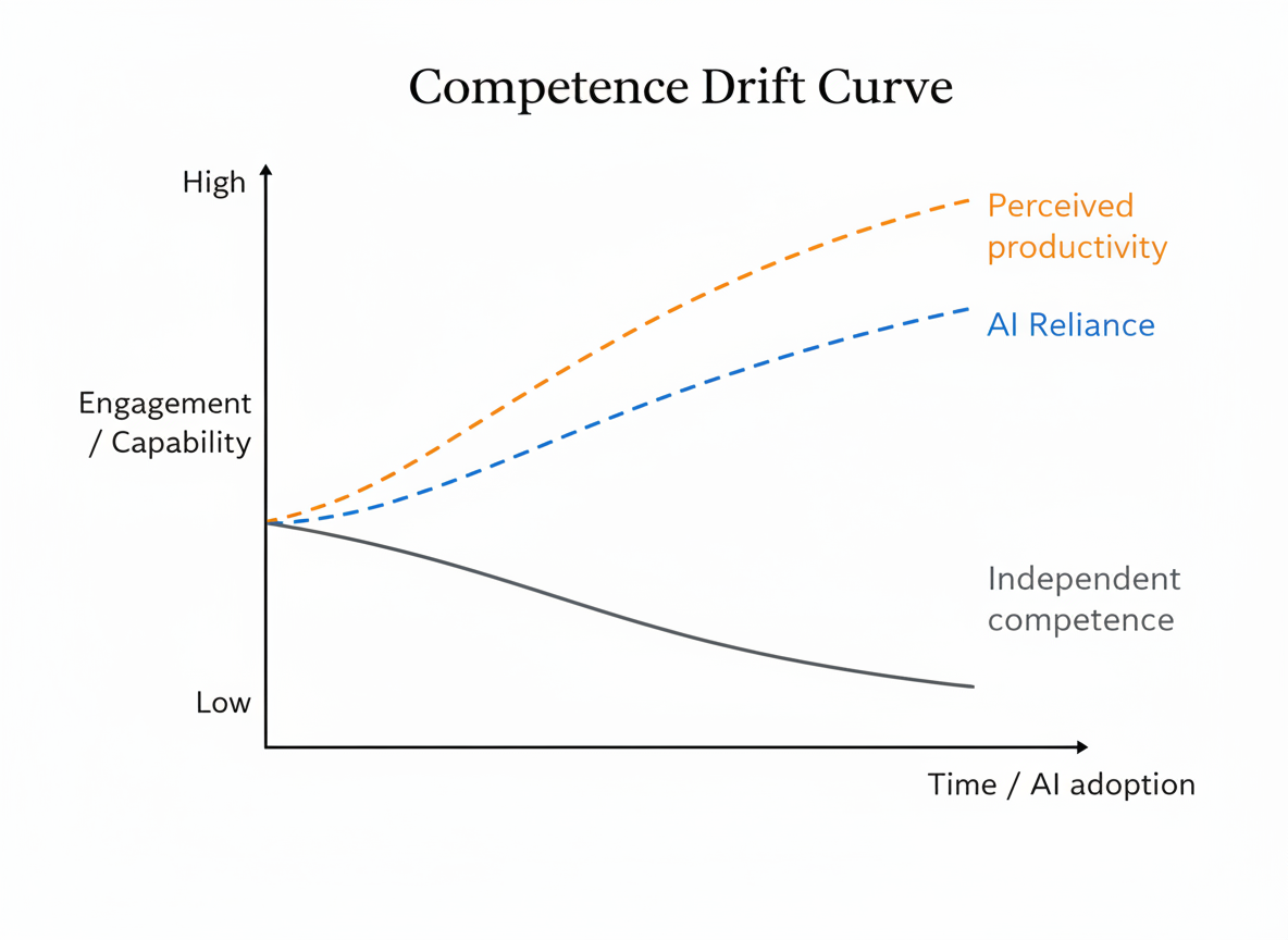 AI-Induced Deskilling & Competence Drift: The Quiet Cost of Cognitive Hand-Off